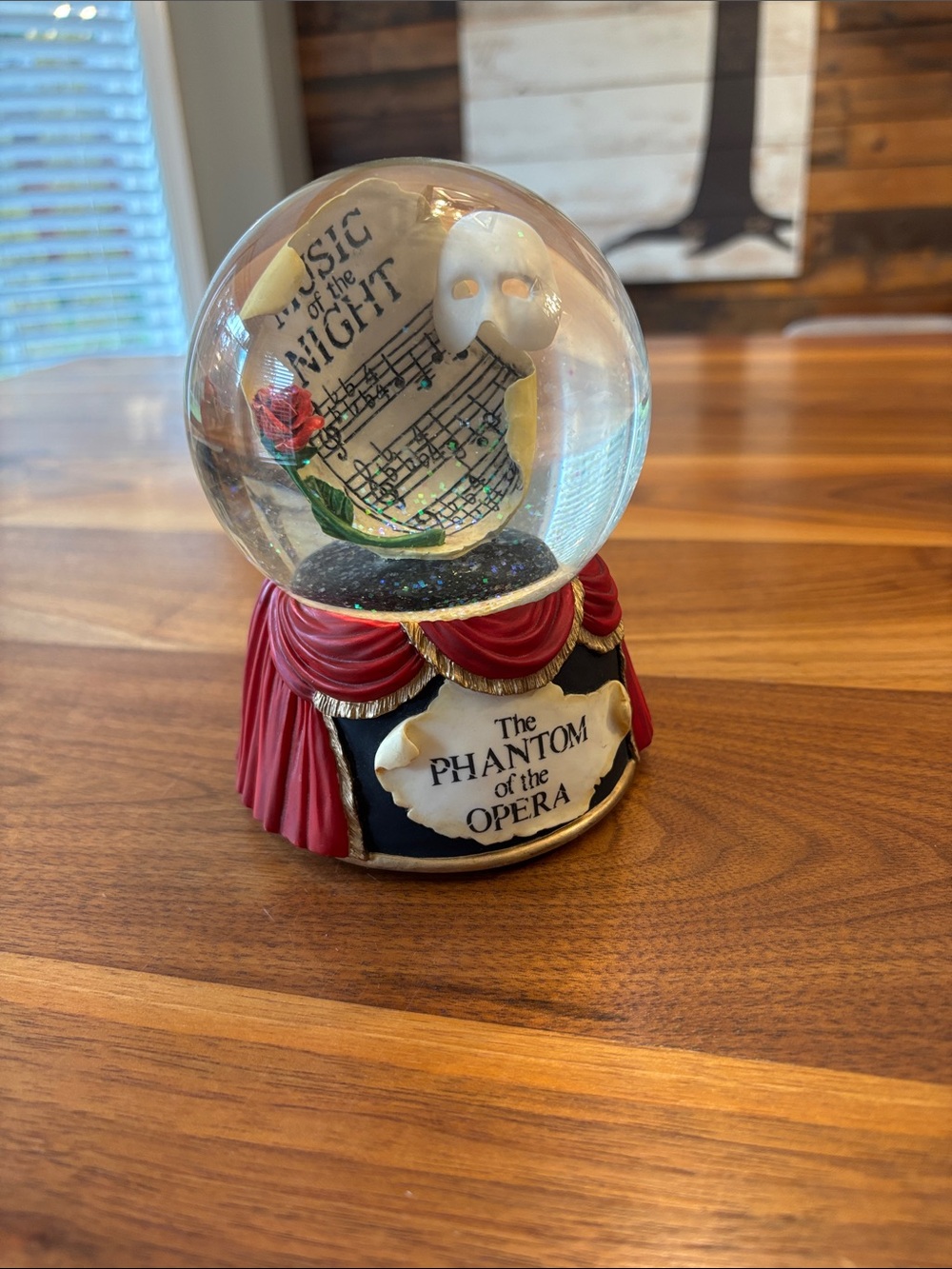Vintage 1996 The Phantom of the Opera Musical Snow globe